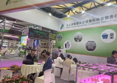 Busy conversations at greenhouse construction company Hebei Lvzhixin Agricultural Equipment Technology company from China.